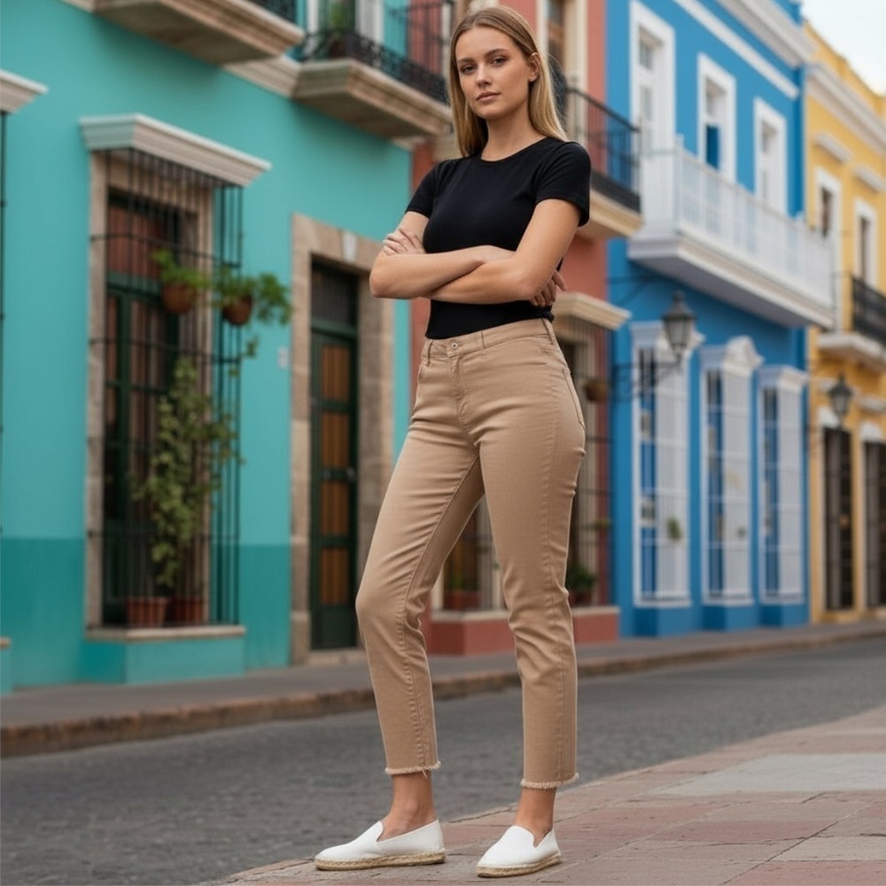 Loft straight leg pants with raw hem 14